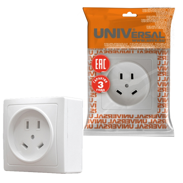 Розетка для электроплит UNIVersal (5316) 32А 440В белая (еврослот)