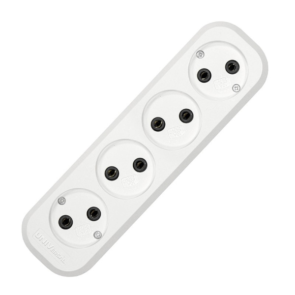 Колодка UNIVersal (Е-204) 4 места белая