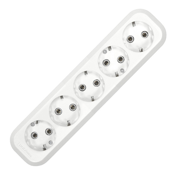 Колодка UNIVersal (Е-305) 5 мест З/К белая