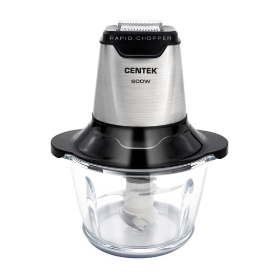 Измельчитель (чоппер) электрический Centek CT-1392 сталь 600 Вт, 6 лезвий, стеклянная чаша 1200 мл