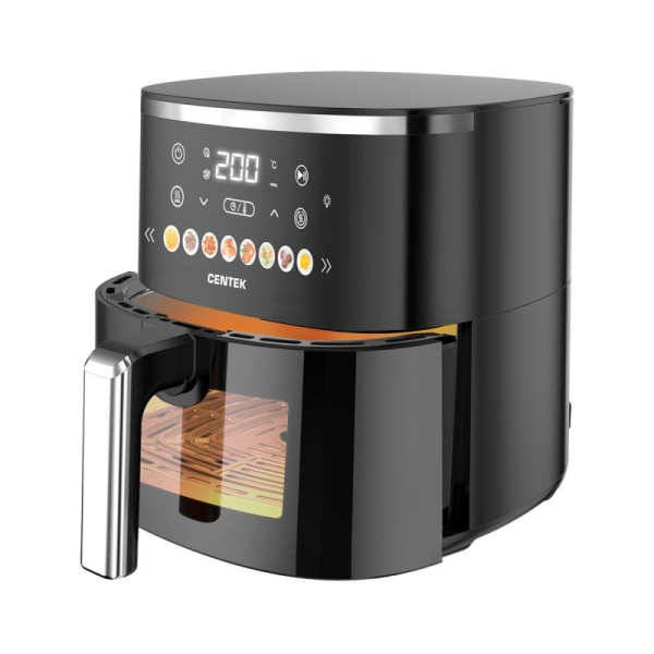 Аэрогриль CENTEK CT-3105, 5,0 л, 1500 Вт, сенсорное управление, 8 программ, таймер 60 мин