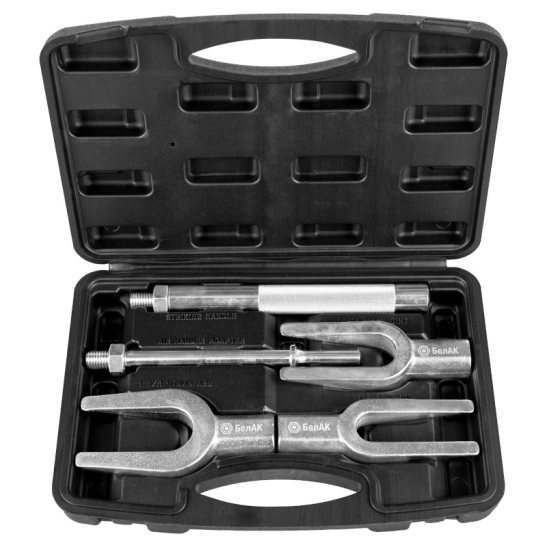 Набор для снятия шаровых опор, рулевых наконечников и других элементов ходовой части (5 предметов) ("БелАвтоКомплект") БАК.07207