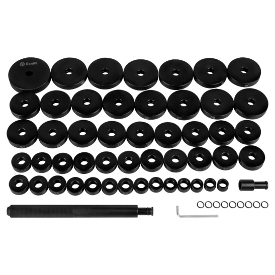 Набор оправок для демонтажа (выпрессовки) подшипников, втулок, сальников (52 предмета) ("БелАвтоКомплект") БАК.07200