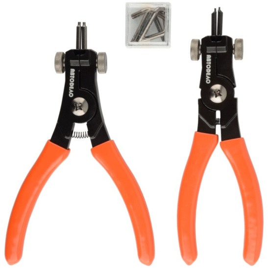 Набор разжим/зажим (165 мм, 6 предметов) для стопорных колец ("АвтоDЕЛО") 30427 (щипцы сжимные / разжимные)