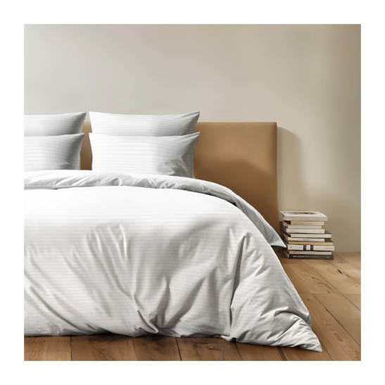 КПБ "Хорошо Дома" 1,5-спальный тк.полистрайп наволочки 70*70см цв."Альба" 00бел