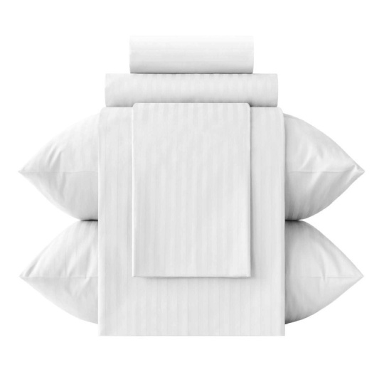 КПБ "Хорошо Дома" 1,5-спальный тк.полистрайп наволочки 70*70см цв."Альба" 00бел