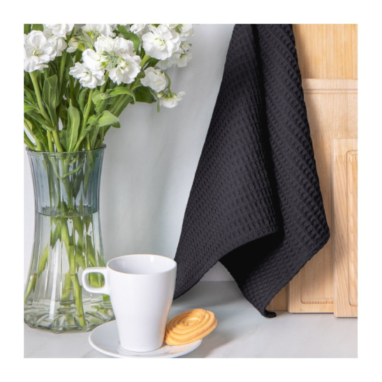 Полотенце вафельное (крупная клетка) 40*70см "Verossa" цв.темный базальт 798244