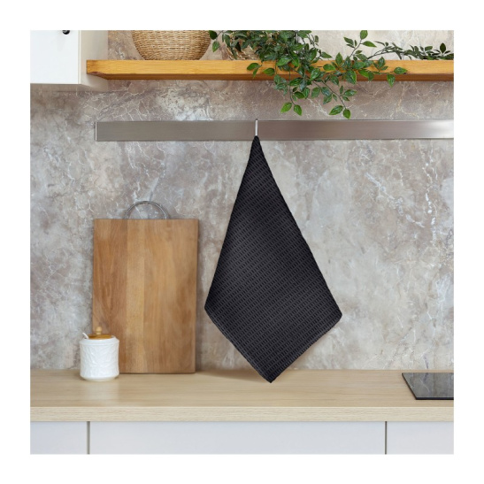 Полотенце вафельное (крупная клетка) 40*70см "Verossa" цв.темный базальт 798244