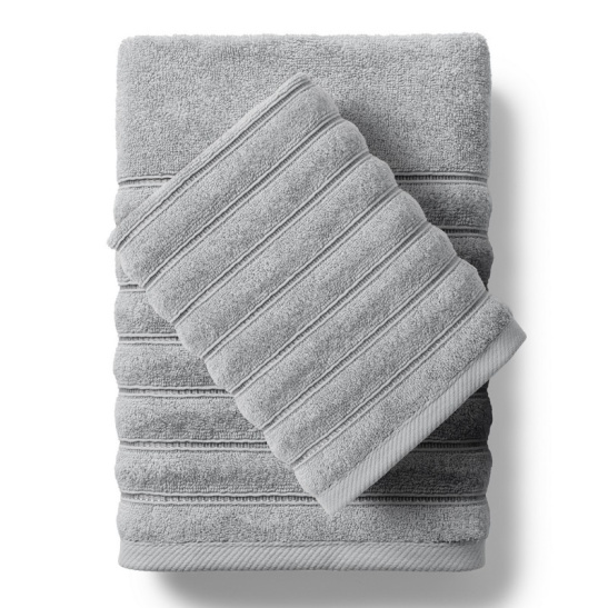 Полотенце махровое Хорошо дома МХ50 "Элегия" 30*50 см. цв.холодный серый/бордюр