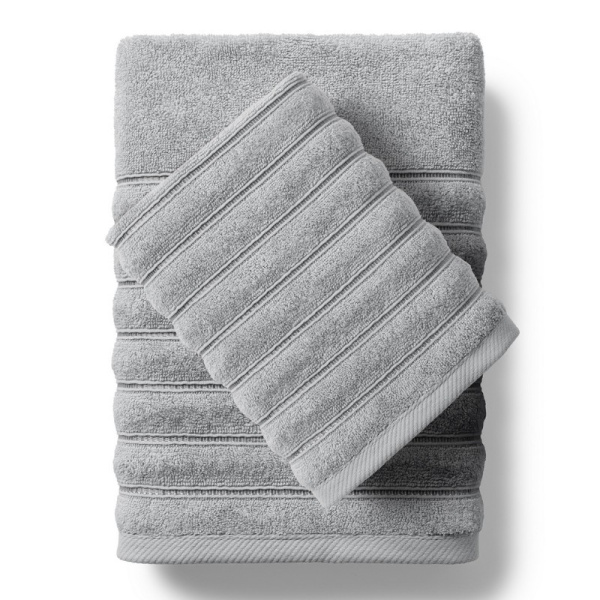 Полотенце махровое Хорошо дома МХ50 "Элегия" 30*50 см. цв.холодный серый/бордюр