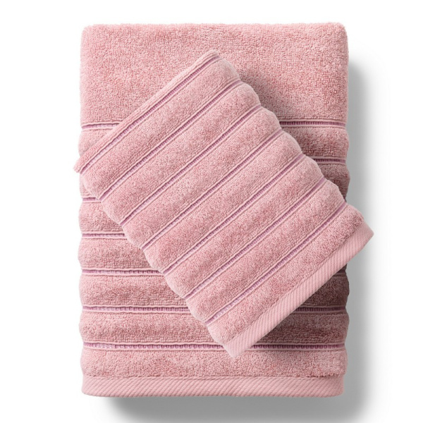 Полотенце махровое Хорошо дома МХ50 "Элегия" 70*140 см. цв.чайная роза/бордюр