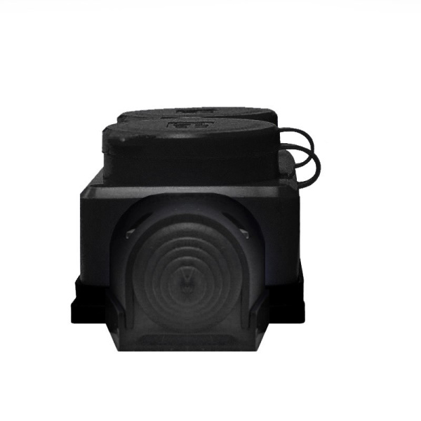 Колодка 4-местная с заглушками UNIVersal (602231) з/к каучук "Компакт" 16А 250В IP44 