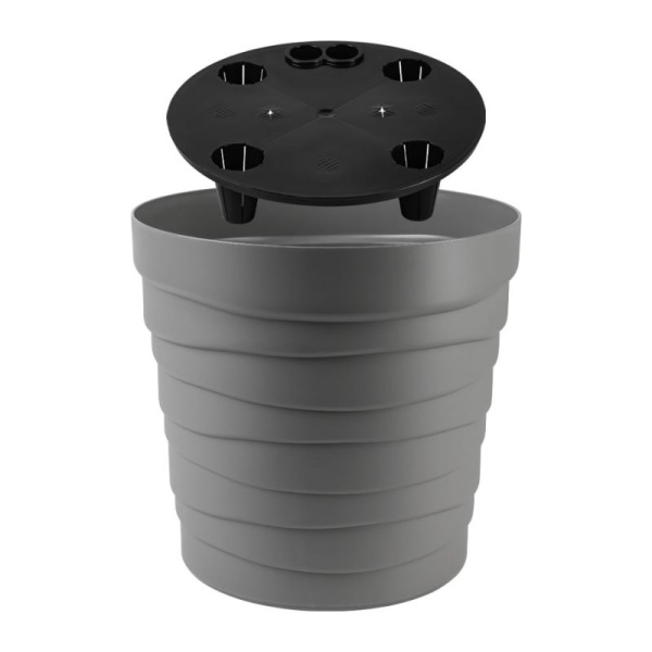 Кашпо "Бархан" с донышком 7,5 л Серый жемчуг (КШ-5749)