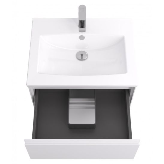 Комплект "Люмин 60 (арт. 1A293901A52B0)" (тумба+умывальник Элина 60) 472x600x468 мм, эмаль, белый матовый 