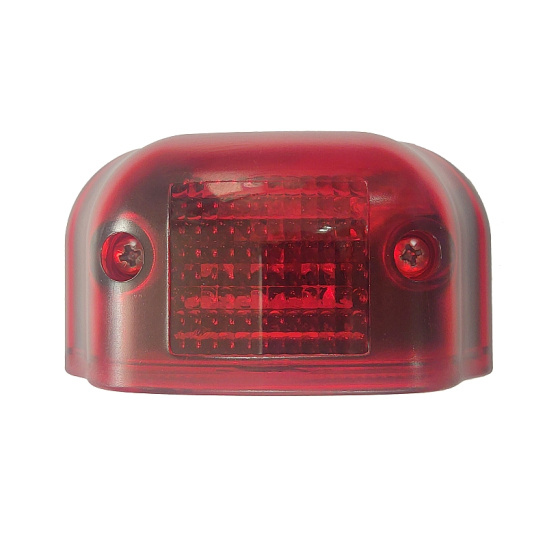 ПН-2-01-02 LED ФОНАРЬ ОСВЕЩЕНИЯ НОМЕРА 12/24 В. (с габаритным огнём, красная пластмасса, светодиодный, 3SMD+3LED габарит+линза) (взамен ФП-131)