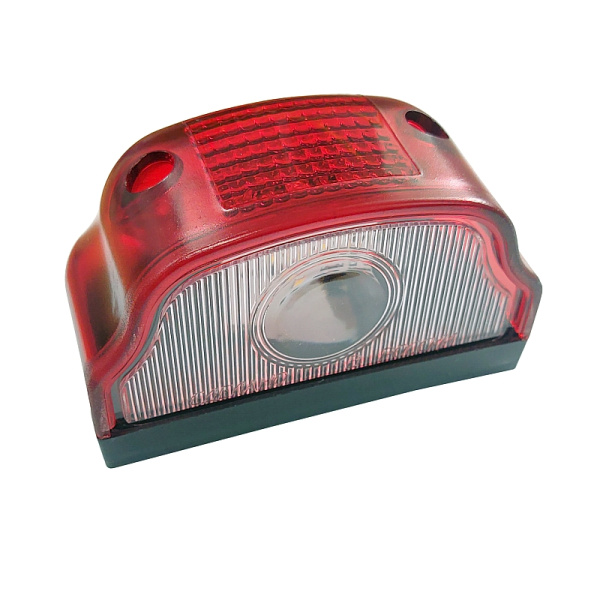 ПН-2-01-02 LED ФОНАРЬ ОСВЕЩЕНИЯ НОМЕРА 12/24 В. (с габаритным огнём, красная пластмасса, светодиодный, 3SMD+3LED габарит+линза) (взамен ФП-131)