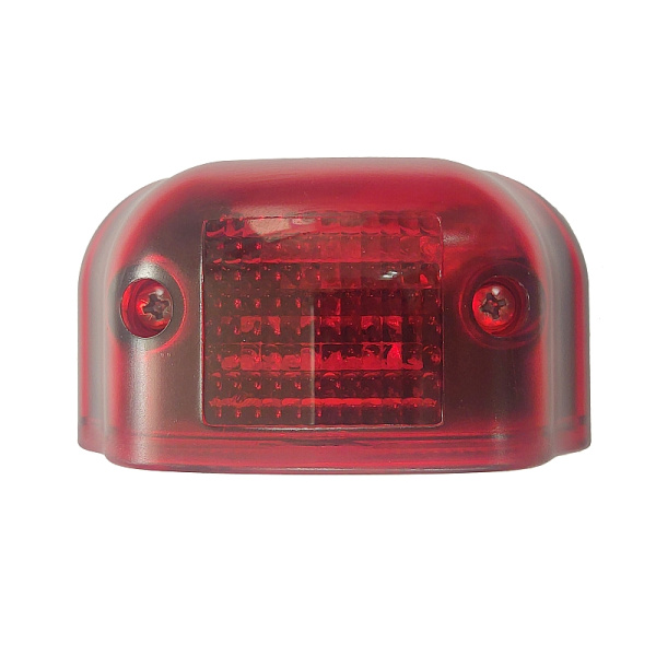 ПН-2-01-02 LED ФОНАРЬ ОСВЕЩЕНИЯ НОМЕРА 12/24 В. (с габаритным огнём, красная пластмасса, светодиодный, 3SMD+3LED габарит+линза) (взамен ФП-131)