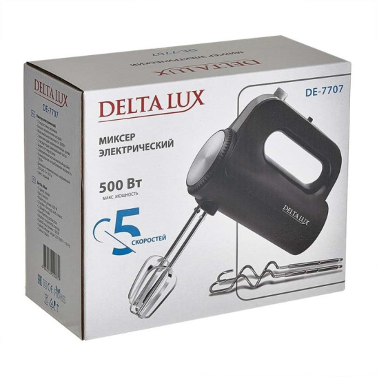Миксер Delta Lux DE-7707, 500 Вт, черный