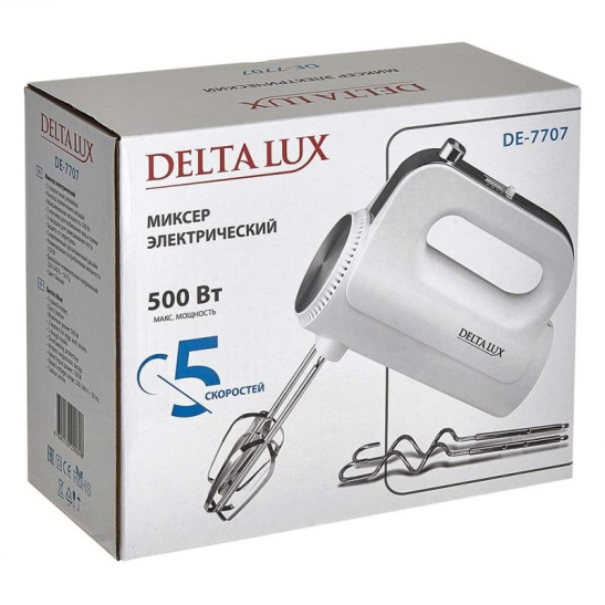 Миксер Delta Lux DE-7707, 500 Вт, белый