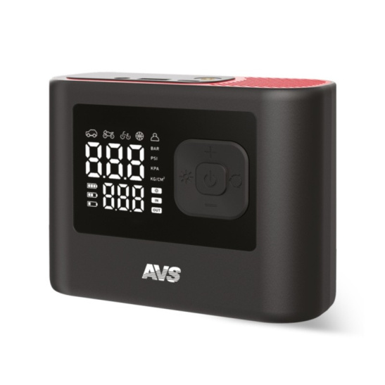 Автокомпрессор (18 л/мин, до 10 атм.) БЕСПРОВОДНОЙ + фонарь + Power bank 4500 мАч ("KA1545C") ("AVS") (насос шинный электрический) A85504S