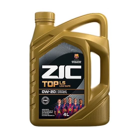 Масло моторное ZIC TOP LS SAE 0W20, 4 л, API SP, синтетическое