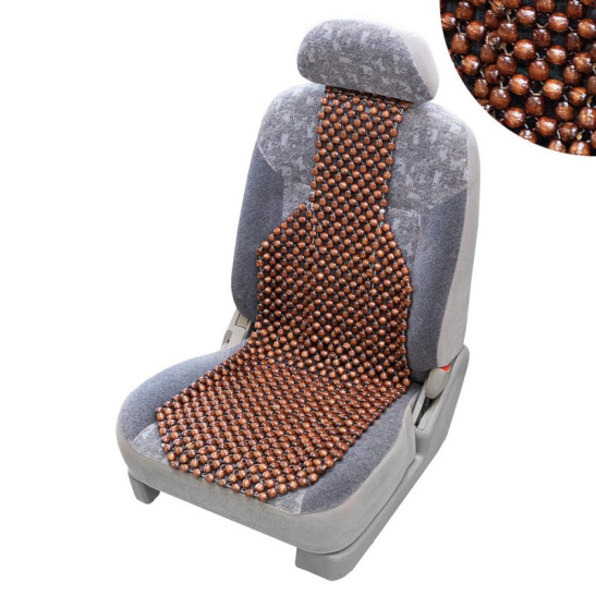 Накидка на сиденье массажная, дерево, цвет тёмное дерево (Massage-03) ("SKYWAY") S01305002