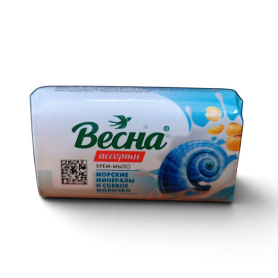 Мыло туалетное "Весна ассорти" 90гр. "Морские минералы и соевое молочко"