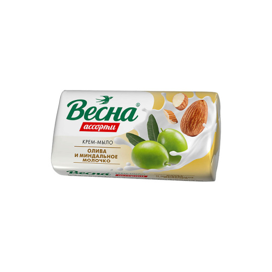 Мыло туалетное "Весна ассорти" 90гр. "Олива и миндальное молочко"