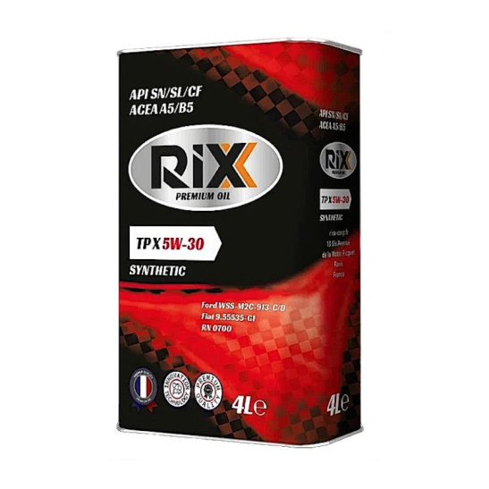 Масло моторное RIXX TP X  SAE 5W30, 4 л, API SN/CF, синтетическое, (ACEA A5/B5)