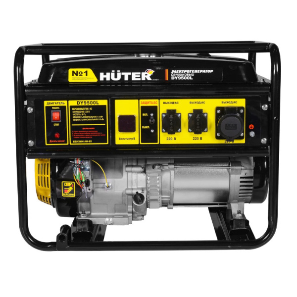 Генератор Huter  DY9500L, 8 кВт, 220 В, бензин, 25 л, без АКБ