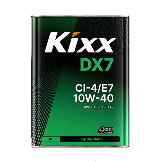 Масло моторное KIXX DX7  Diesel, (ACEA E7) SAE 10W40, 4 л, API SL/CI-4, полусинтетическое, (двиг. дизельный), (замена HD1 Diesel)