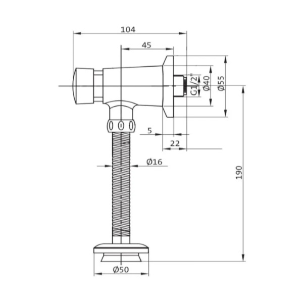 Кран для писсуара 1WH302089, Santek