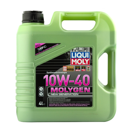 Масло моторное LIQUI MOLY Molygen New Generation (9060/8538), А3/В4, SAE 10W40, 4 л, API SN, синтетическое