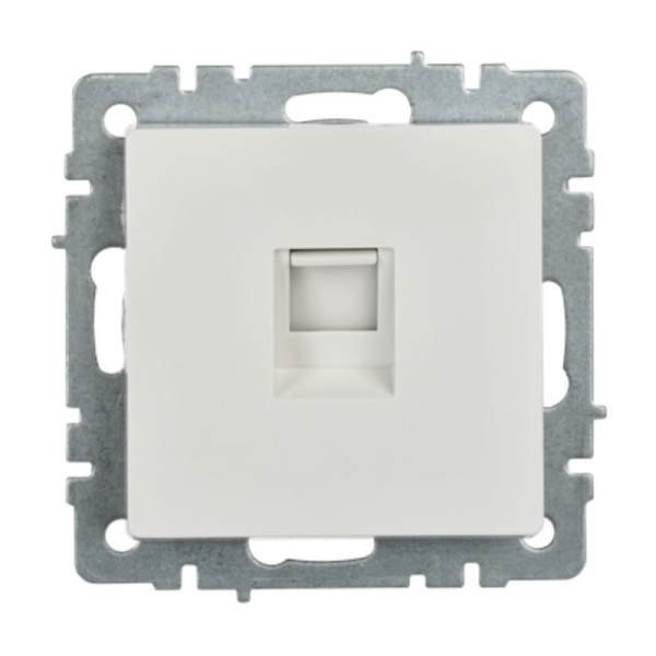 Розетка BRITE RJ45 компьютерная РК10-БрБ (без рамки) белый IEK (BR-K10-1-K01) МАРКИРОВКА