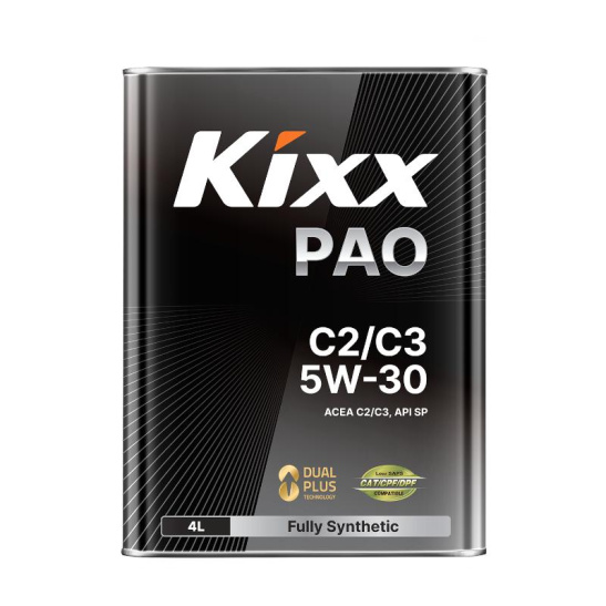 Масло моторное KIXX PAO С2/С3 SAE 5W30, 4 л, API SP/SN, синтетическое, (двиг. бензиновый)