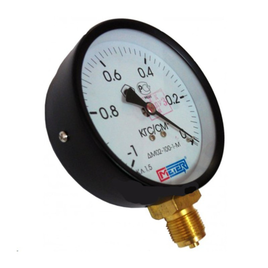 Манометр ДМ 02-100-1-М, 0-0,6 кгс/см², (60 кПа), класс 1,5, М20x1,5, Ø100