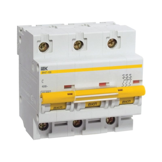 Автоматический выключатель ВА47-100 3P 32А 10кА х-ка C IEK (MVA40-3-032-C)