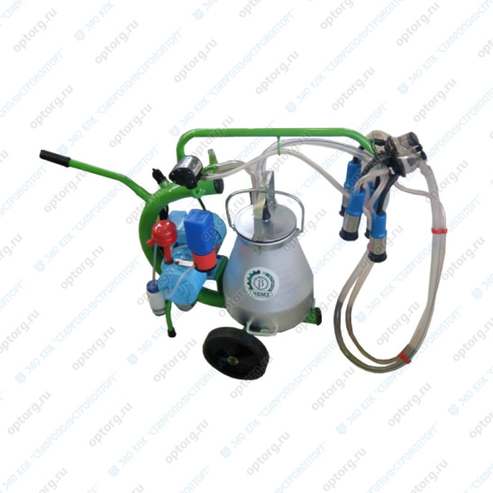 Доильный аппарат ЧВМЗ АИД 2-01ПМ "Виктория" (попарного доения) на корову, одно ведро, аллюминий, 19 л, один пульсатор, сосковая резина, без рессивера, масляный тип, Россия