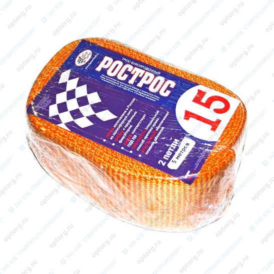 Трос буксировочный (15 тн) петли, лента 6 м. ("РОСТРОС") ("ТОП АВТО" СПб.) буксирный